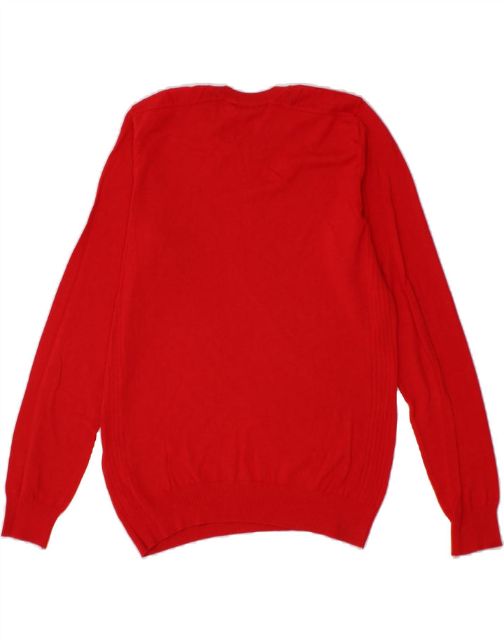 GAS Mens Crew Neck Jumper Sweater Small Red Cotton Vintage Gas and Second-Hand Gas from Messina Hembry 