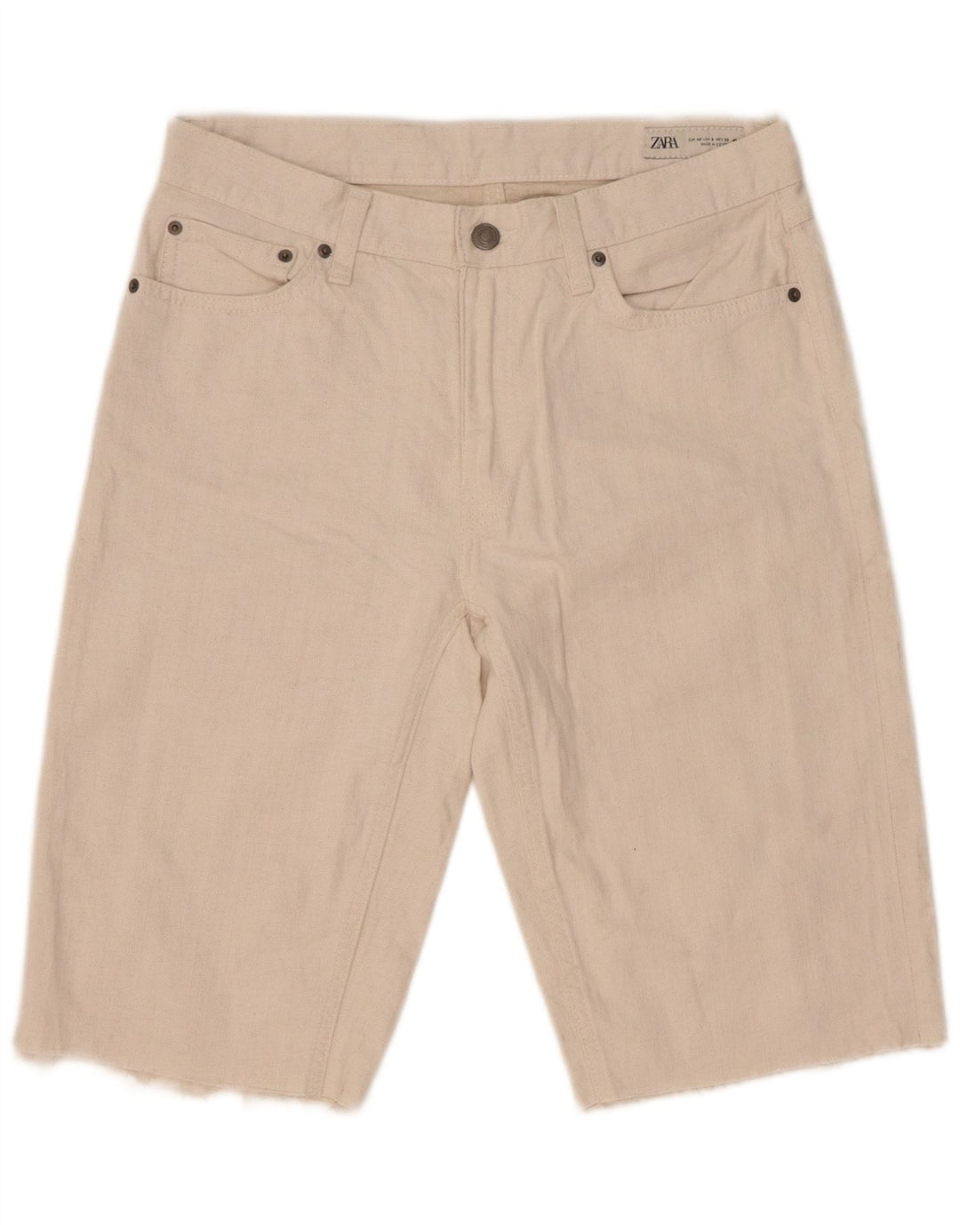 Женские джинсовые шорты Zara EU 40 Medium W30, белый хлопок