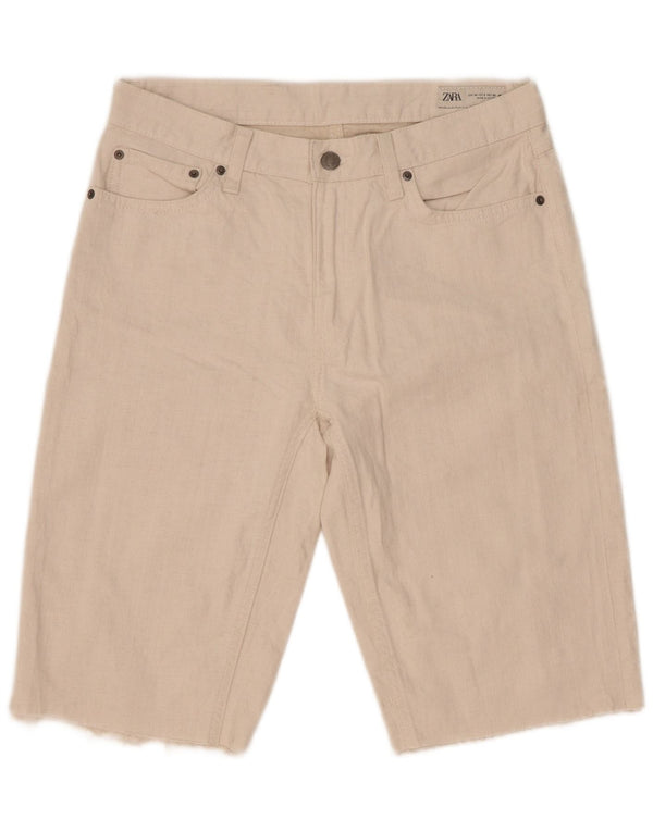 Женские джинсовые шорты Zara EU 40 Medium W30, белый хлопок