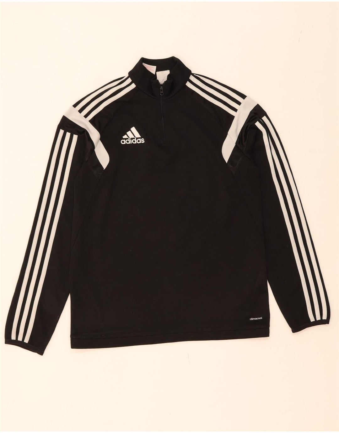 ADIDAS Boys Climacool Pullover Tracksuit Top 13-14 Years XL Black Vintage Adidas and Second-Hand Adidas from Messina Hembry 