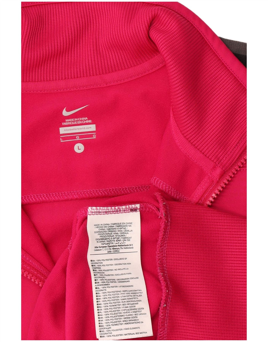 Женский спортивный костюм Nike UK 14, большой розовый полиэстер с цветными блоками