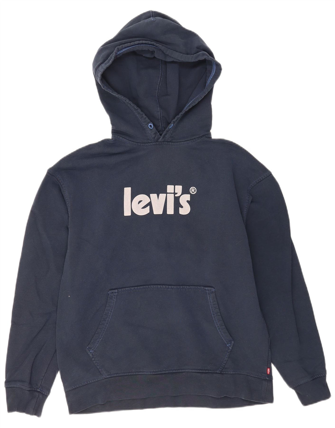 Мужской джемпер с капюшоном с рисунком Levi's, средний темно-синий, хлопковый