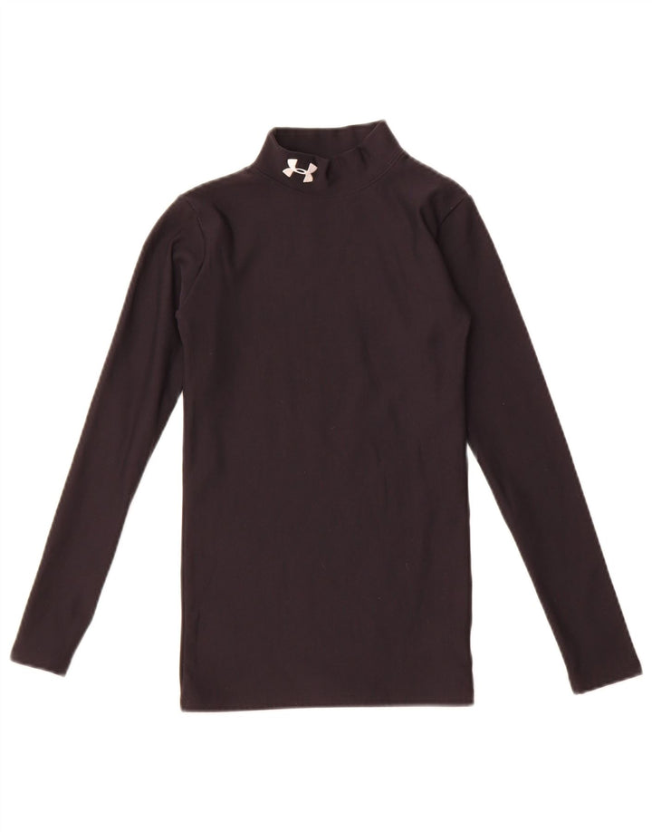 Верх Cold Gear для мальчиков Under Armour, длинный рукав, нейлон среднего размера, черный, 9–10 лет