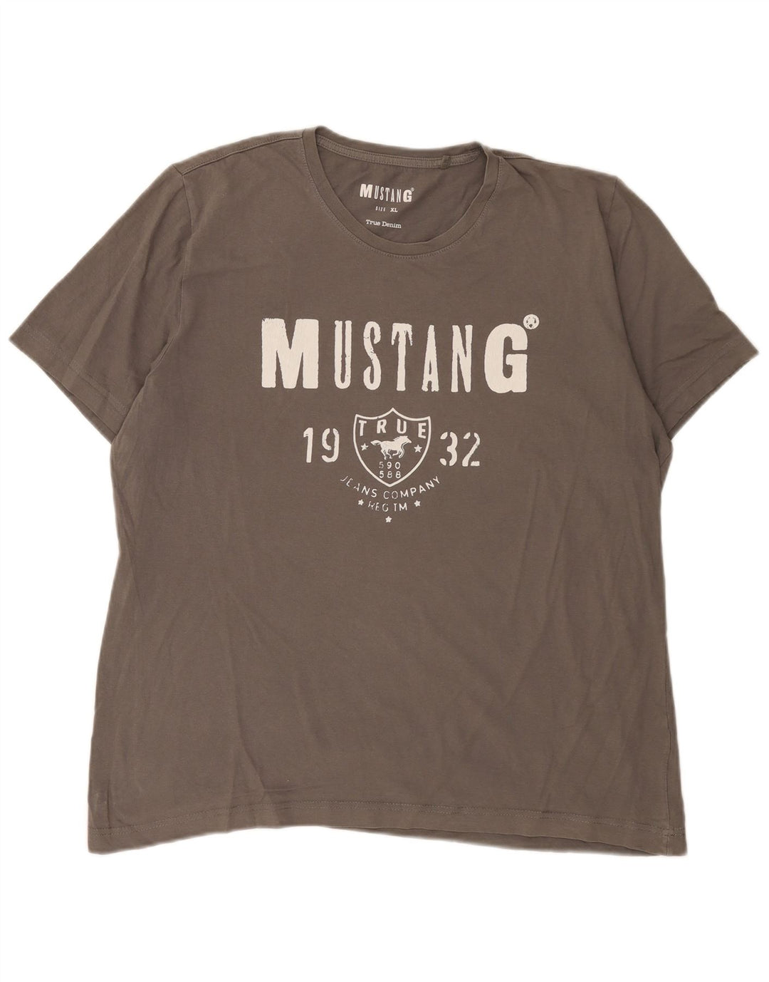 Мужская футболка с рисунком Mustang Top XL, серый хлопок