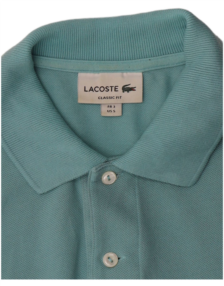 Мужская рубашка-поло Lacoste, размер 3, маленькая, бирюзовая