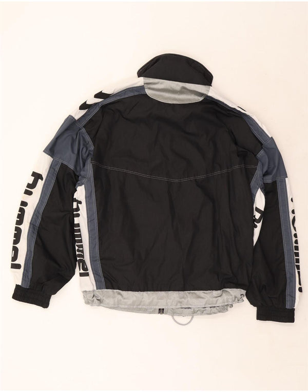 Мужской спортивный костюм Hummel с графическим рисунком, верхняя куртка XL, черный полиэстер с цветными блоками