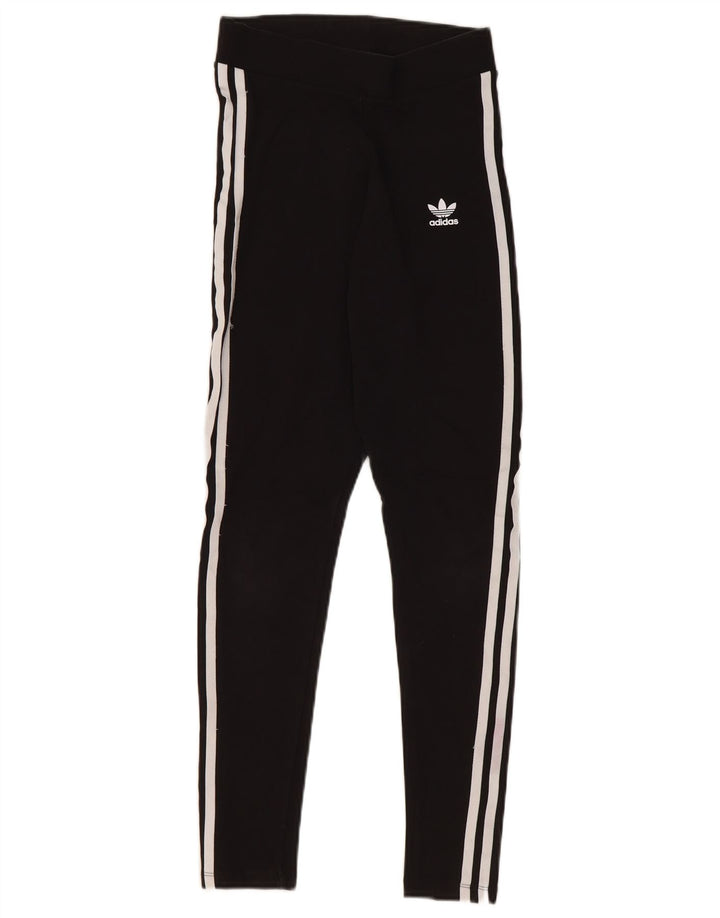Женские леггинсы ADIDAS UK 10, маленькие, черные, хлопковые
