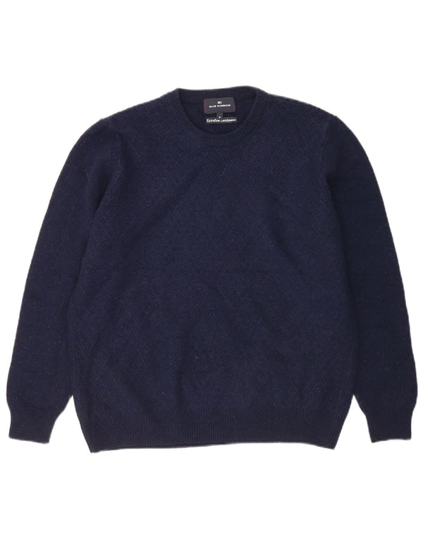 Мужской свитер с круглым вырезом Marks & Spencer Blue Harbour, средний темно-синий