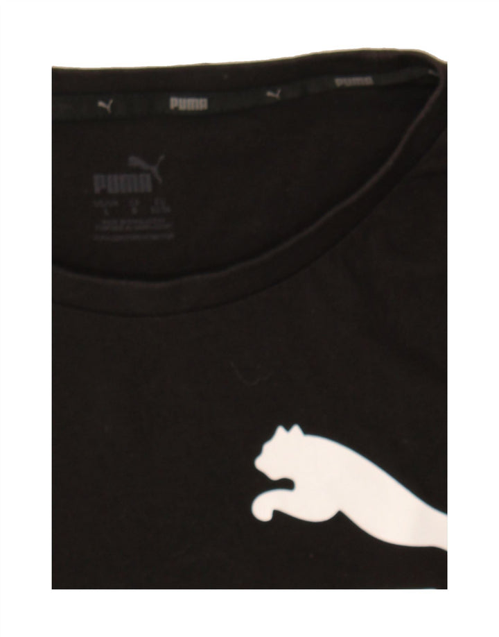 PUMA Mens Graphic T-Shirt Top Large Black Cotton Vintage Puma and Second-Hand Puma from Messina Hembry 