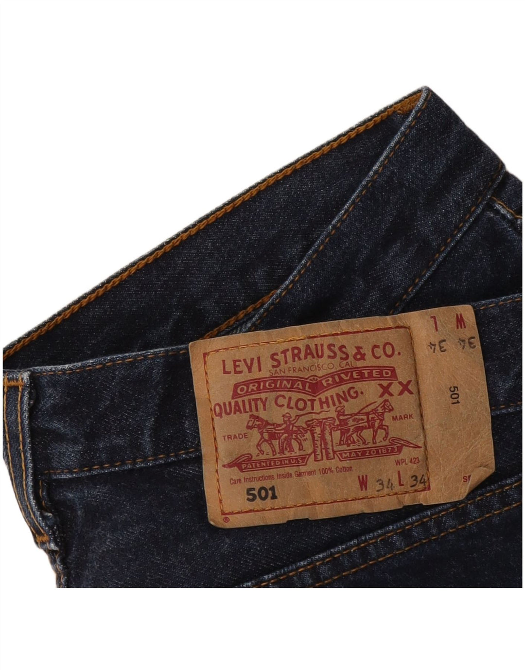 Мужские джинсовые шорты Levi's 501 W34, большие, темно-синие