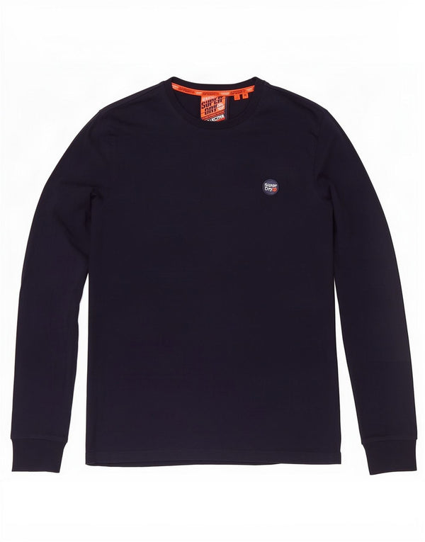 Мужской топ Superdry с длинным рукавом, средний темно-синий, хлопок