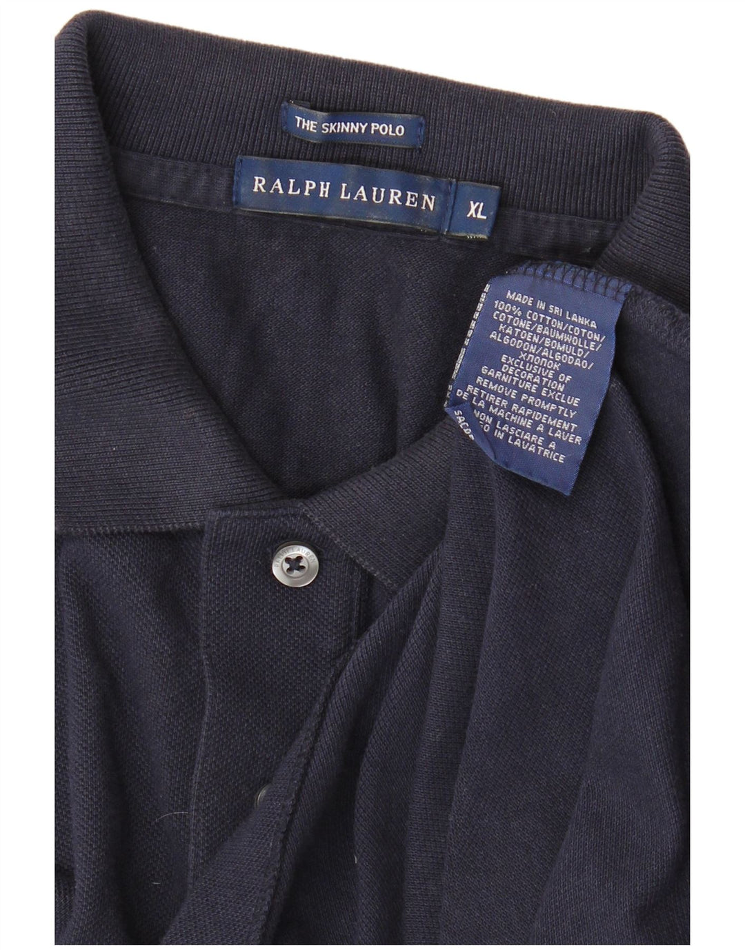 Женская узкая рубашка-поло RALPH LAUREN, Великобритания, 18 XL, темно-синяя, хлопок