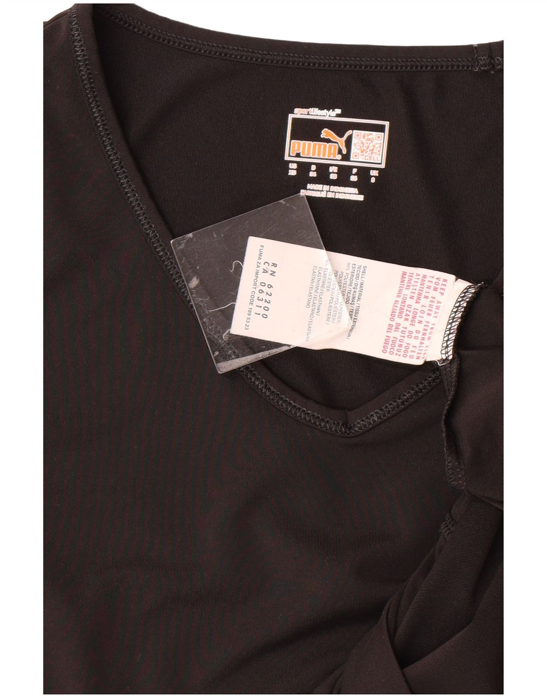 PUMA Womens T-Shirt Top UK 8 Small Black Polyester