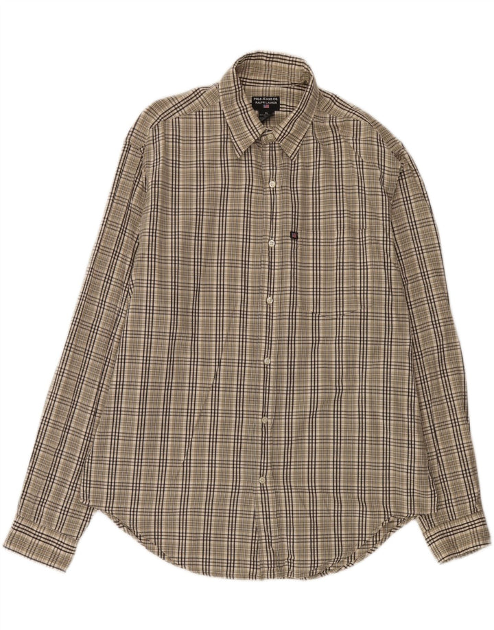 Мужская рубашка Ralph Lauren XL, бежевая клетка, хлопок