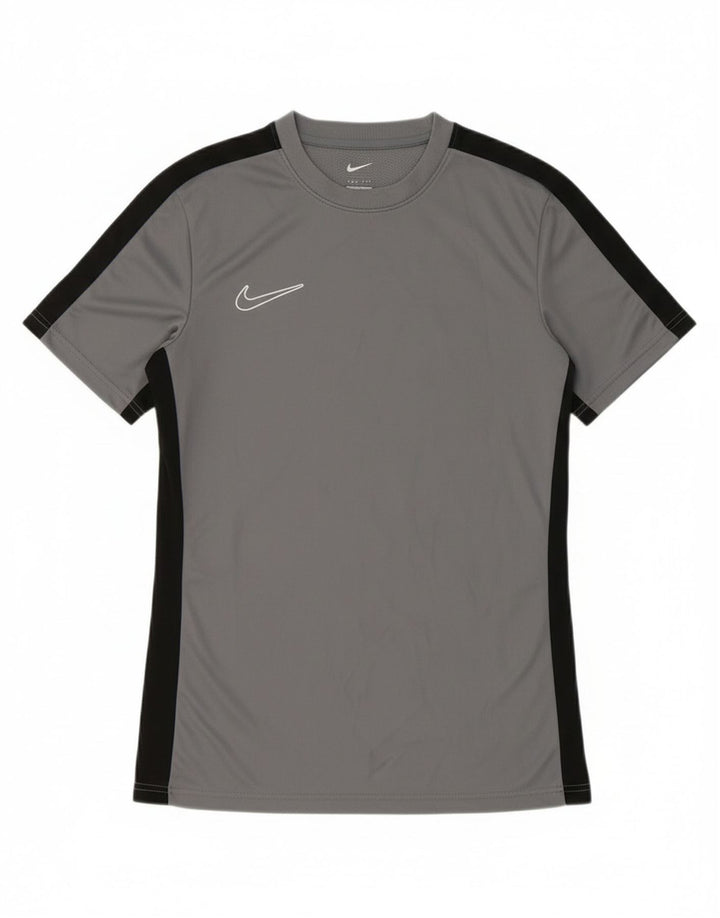 Мужская футболка Nike Dri Fit Slim Fit, маленький серый полиэстер с цветными блоками