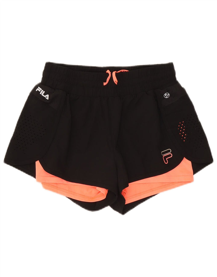 Женские спортивные шорты Fila с графическим рисунком UK 12, средние, черные
