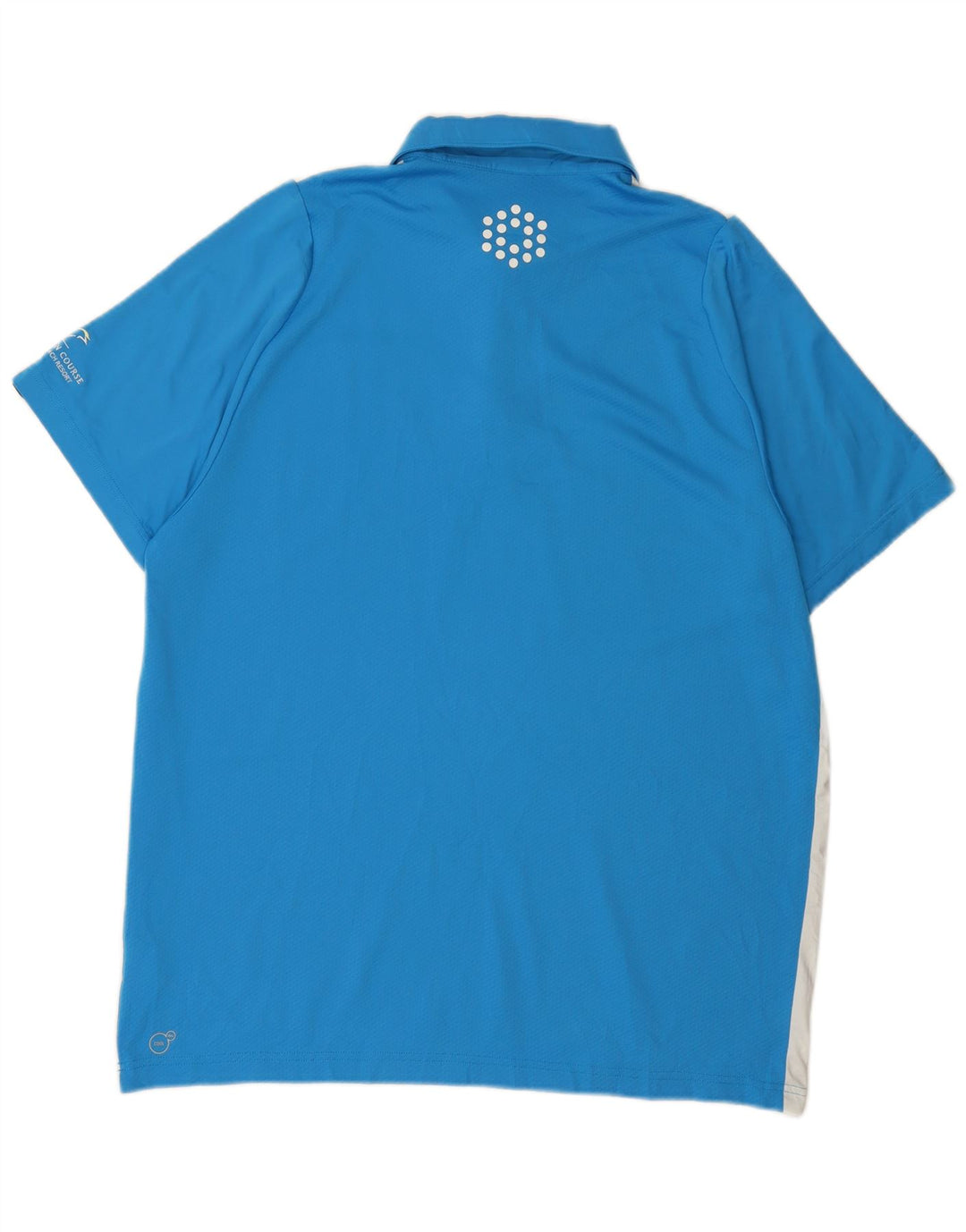 Мужская рубашка-поло PUMA XL, синяя, полиэстер с цветными блоками