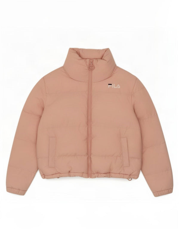 Fila Girls Graphic Loose Fit Padded Jacket 9-10 Years Small Pink Polyester