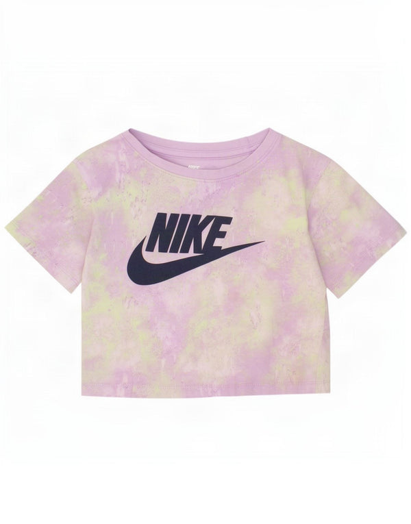 Футболка с рисунком Nike для девочек, топ 3–4 лет, XS Purple Tie Dye