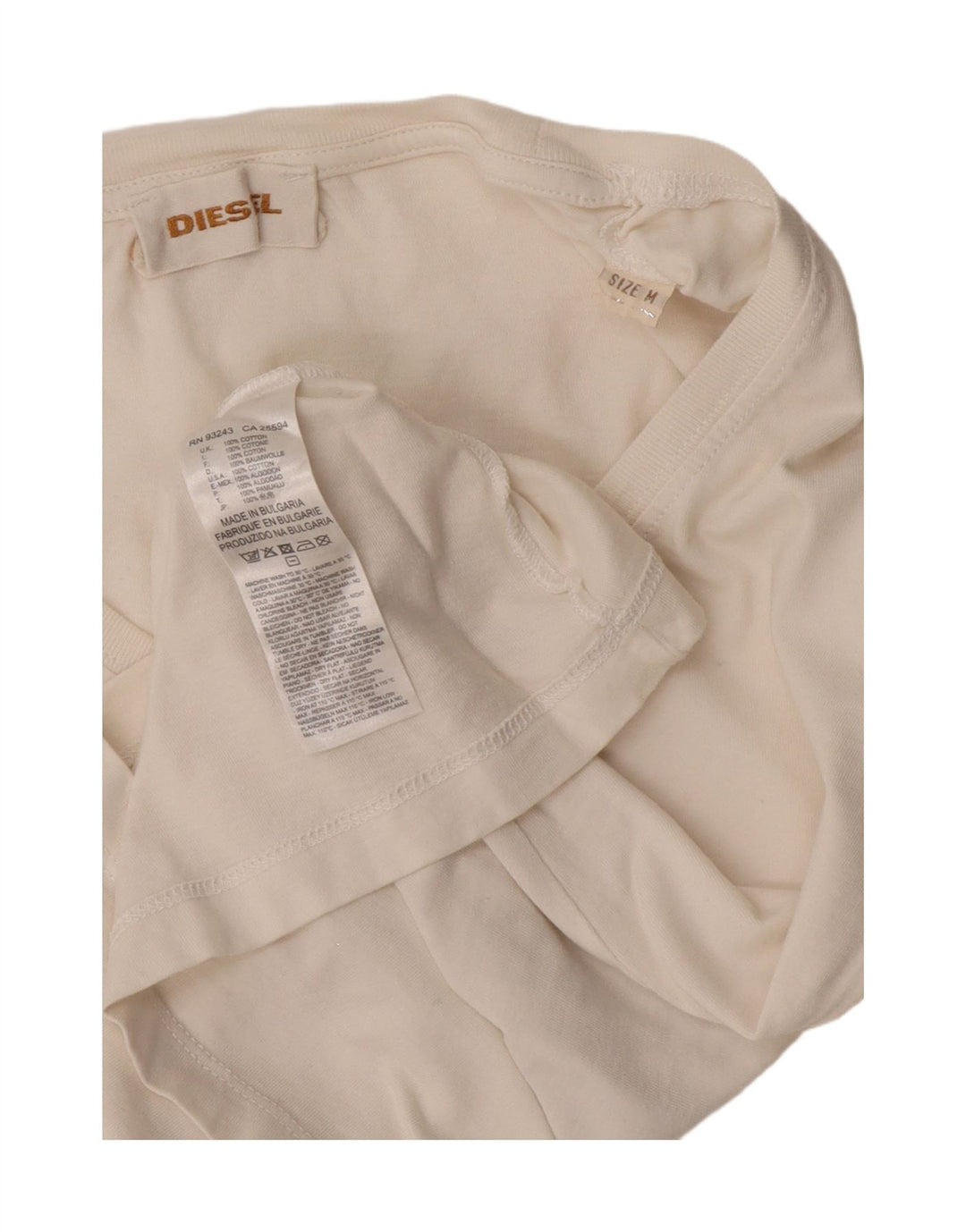 Женская укороченная футболка с графическим рисунком Diesel Top UK 12, средний цвет, белый хлопок