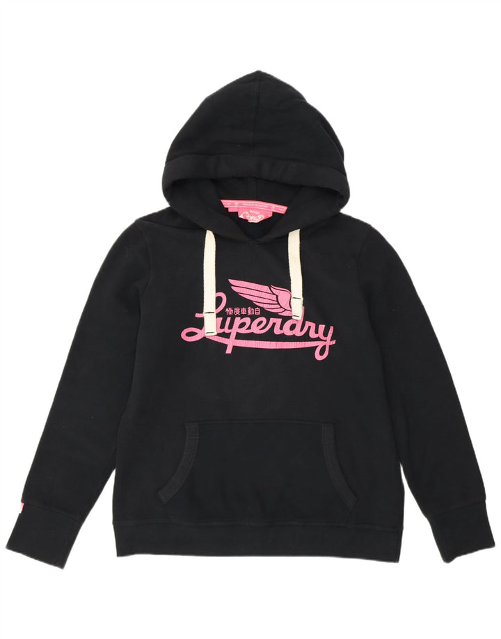 Женский джемпер с капюшоном SUPERDRY UK 18 XL, черный хлопок