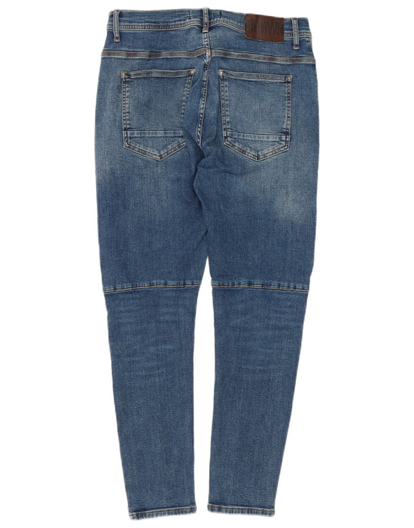 Мужские джинсы скинни Zara EU 44, большие W34 L27, синие, пэчворк, хлопок