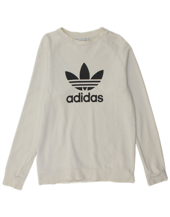 Мужской свитшот с рисунком ADIDAS, маленький белый хлопковый джемпер