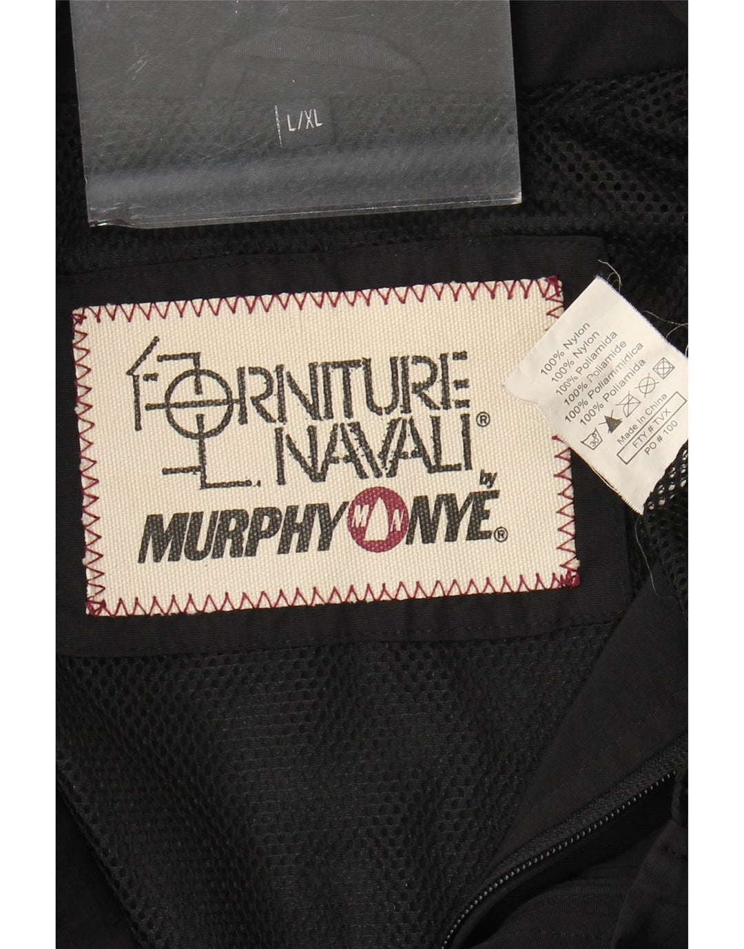 Мужская дождевик с капюшоном и графическим рисунком Murphy & Nye UK 40, большая черная цветная блокировка