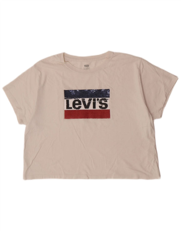 Женская футболка с рисунком Levi's Top UK 14, средний белый