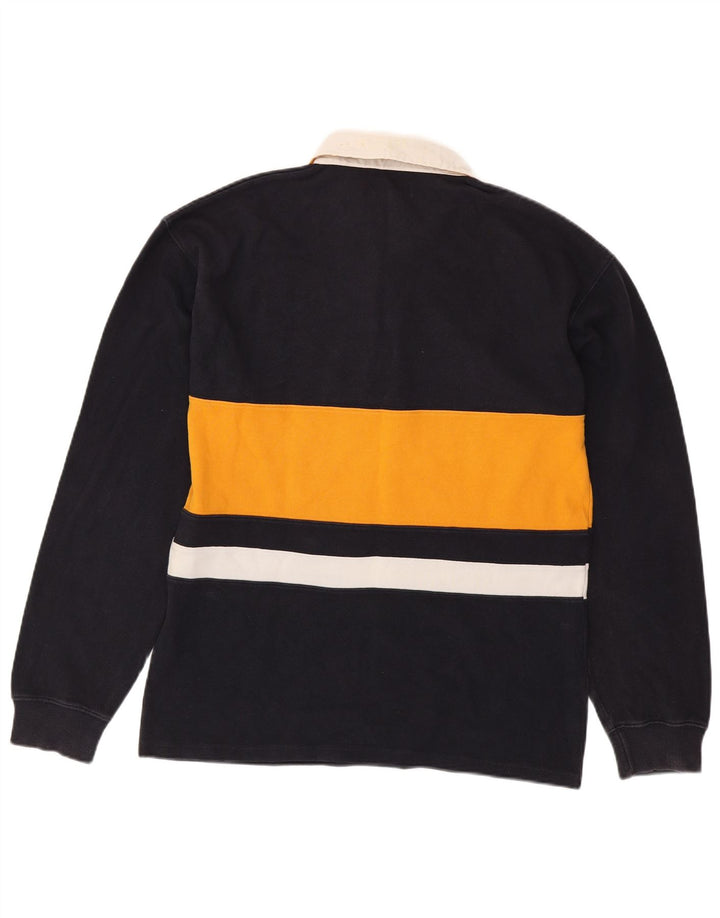 KAPPA Мужская рубашка-поло для регби с длинным рукавом XL, темно-синяя, с цветными блоками