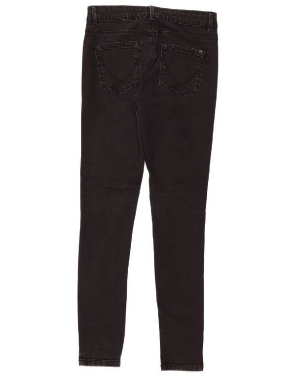 Женские джинсы скинни стрейч Oasis UK 12, средние W28 L31, черный хлопок