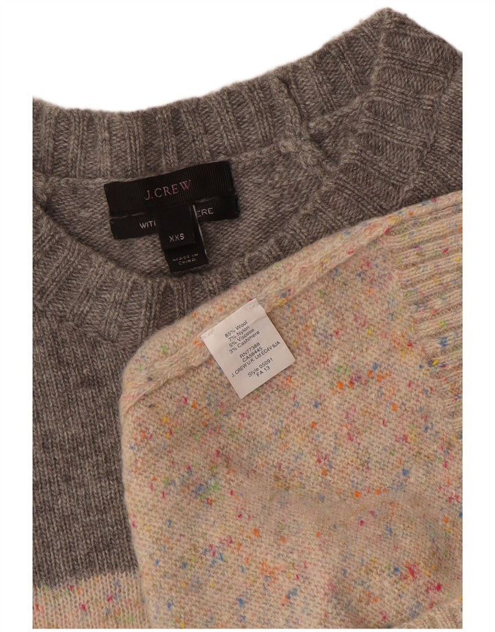 Женский джемпер с вырезом «лодочка» J. CREW, Великобритания 2 2XS, бежевый, шерсть с цветными блоками