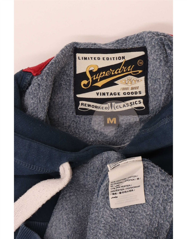 Мужской джемпер с капюшоном Superdry, темно-синий, хлопковый, с рисунком