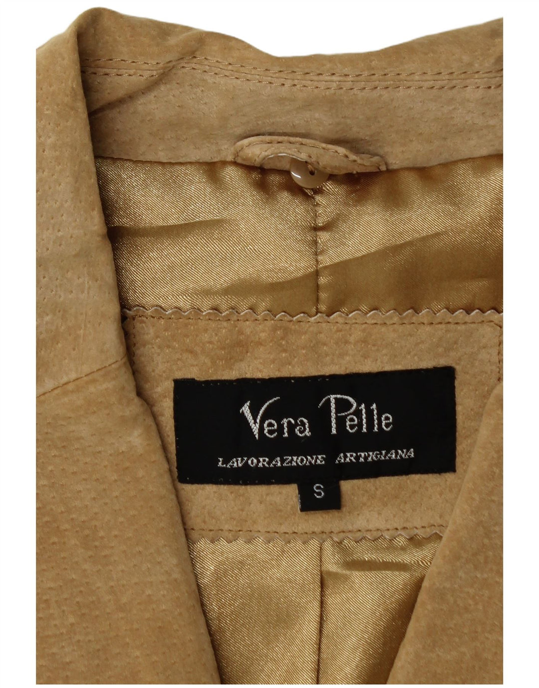 Винтажный женский замшевый пиджак на двух пуговицах, Великобритания, 10, маленький, бежевый кожаный