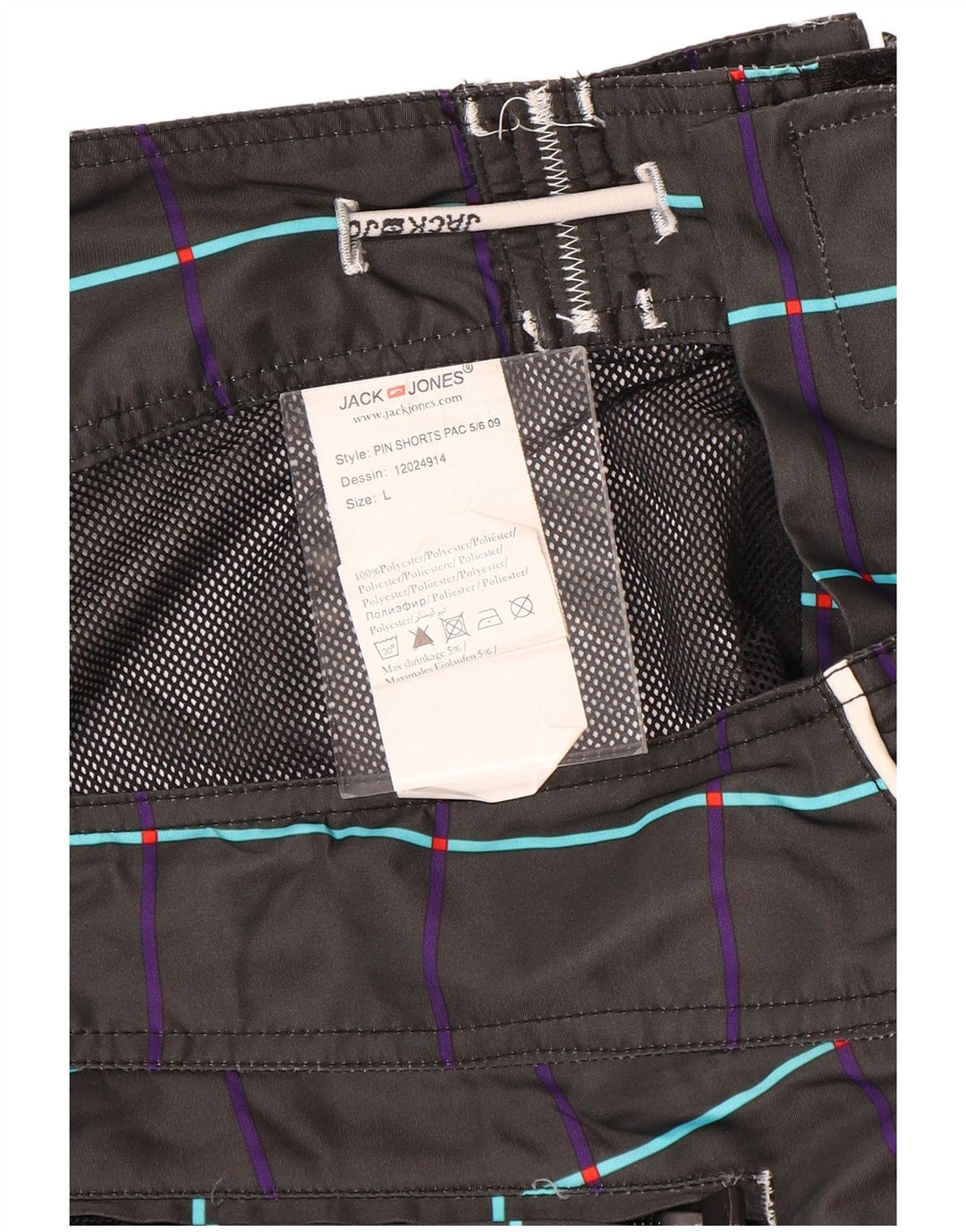 Мужские шорты для плавания Jack & Jones с рисунком, большие черные полиэстер с цветочным принтом