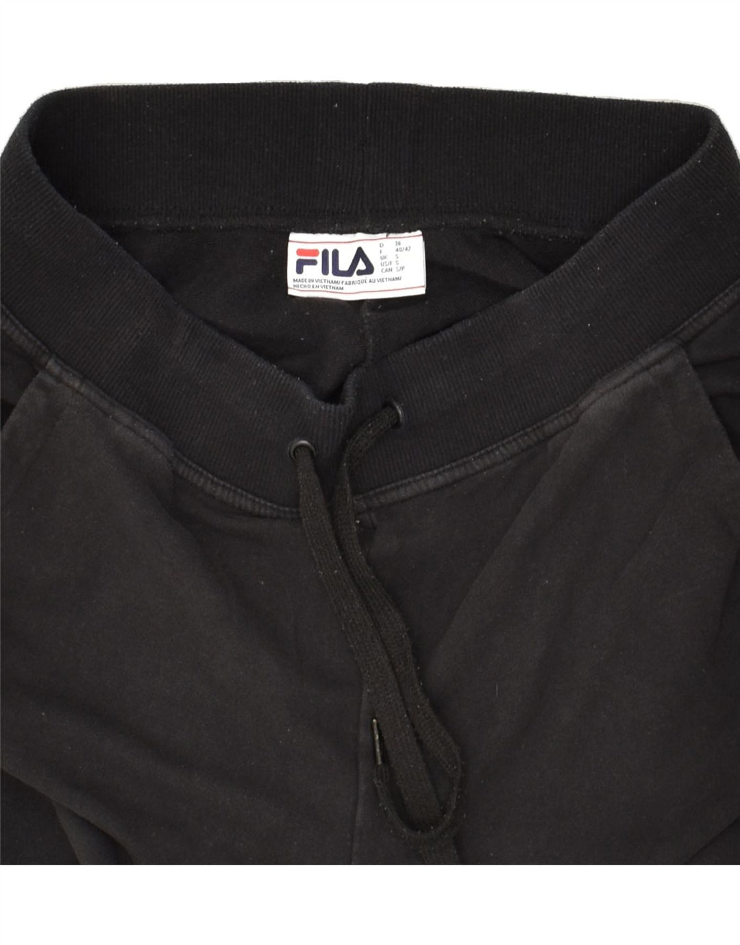FILA Mens Tracksuit Trousers Joggers Small Black Cotton | Vintage Fila | Thrift | Second-Hand Fila | Used Clothing | Messina Hembry 