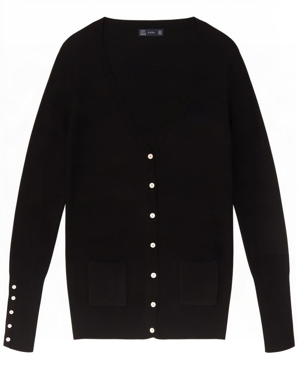 Женский кардиган Zara UK 16, большой черный вискоза