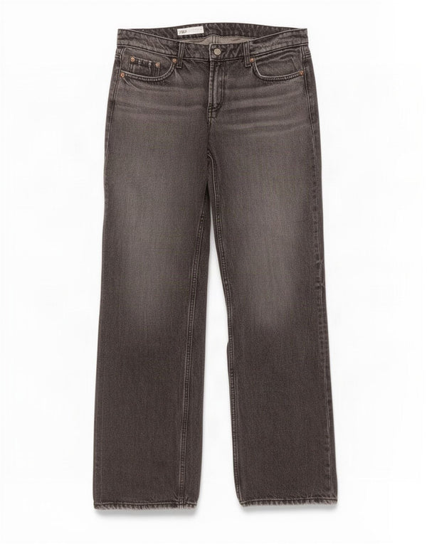 Женские прямые джинсы Zara EU 42, большие, W32 L35, серый хлопок