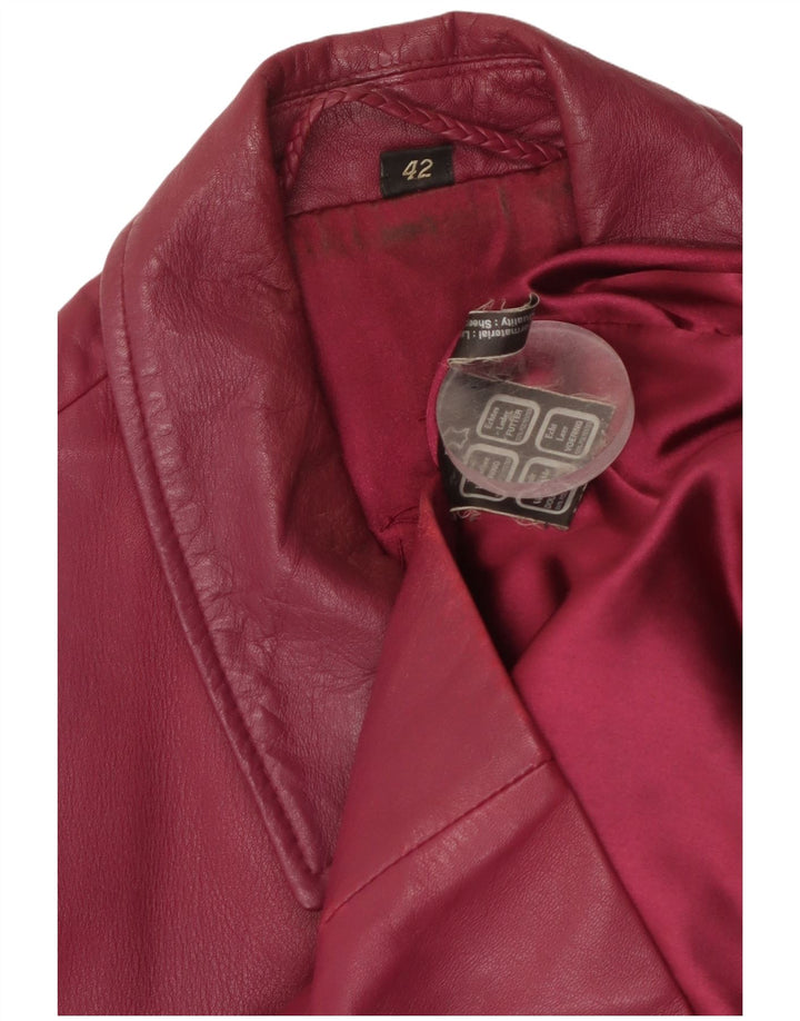 Винтажная женская кожаная куртка IT 42 Medium Burgundy Leather
