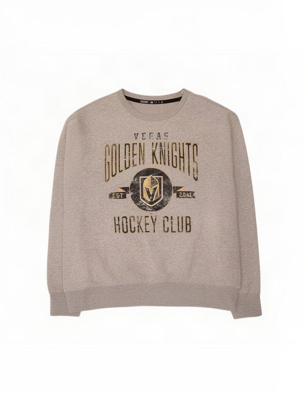 Adidas Mens Vegas Golden Knights Графический джемпер XL Серый хлопок