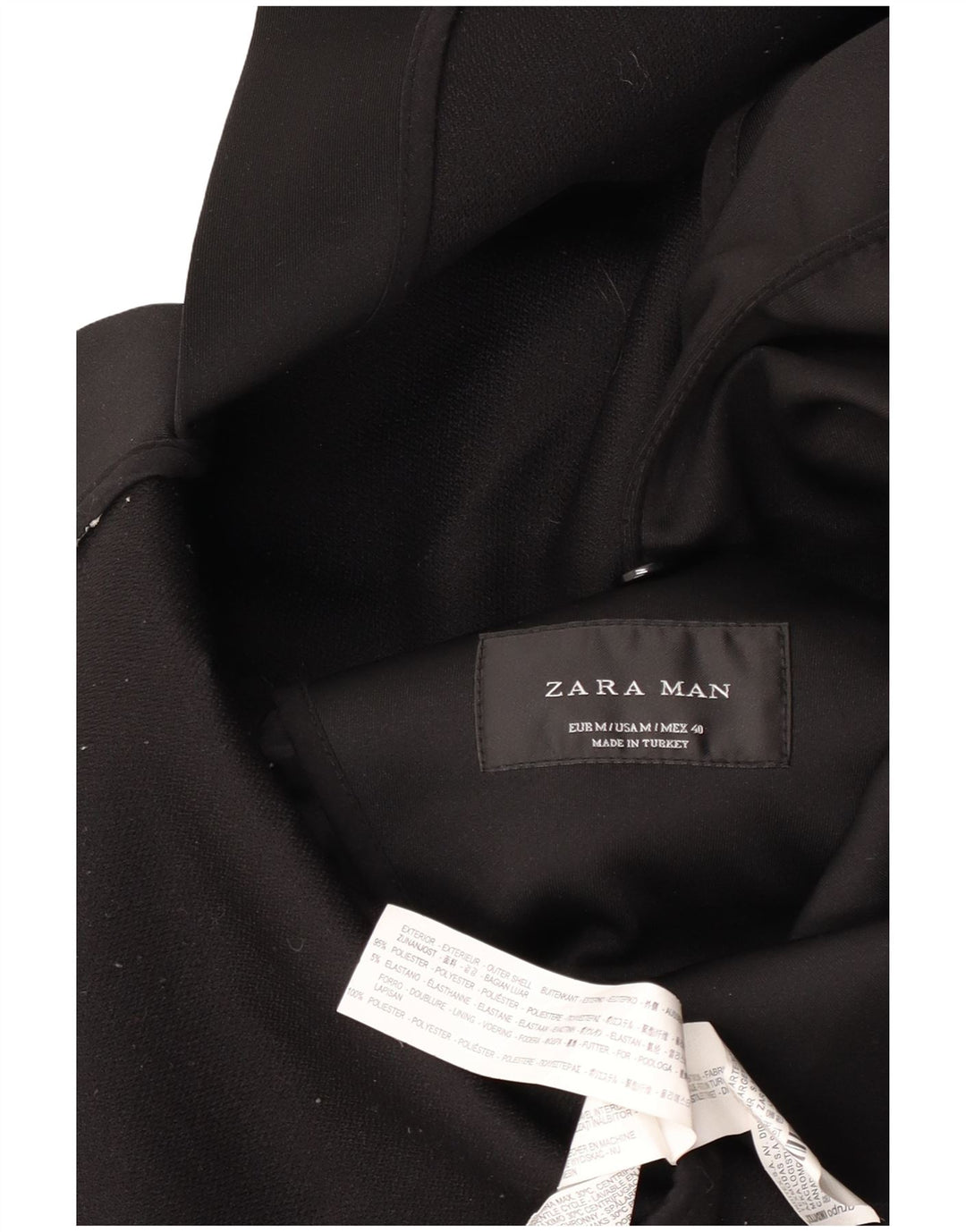 Мужской тренч Zara UK 38, средний черный, полиэстер