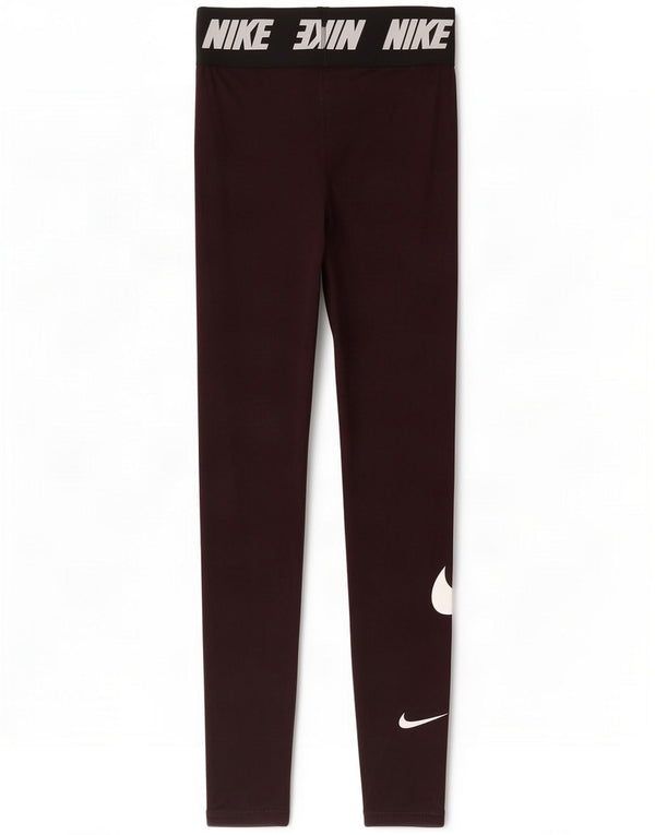 Женские леггинсы с рисунком Nike UK 8, маленькие бордовые, хлопок