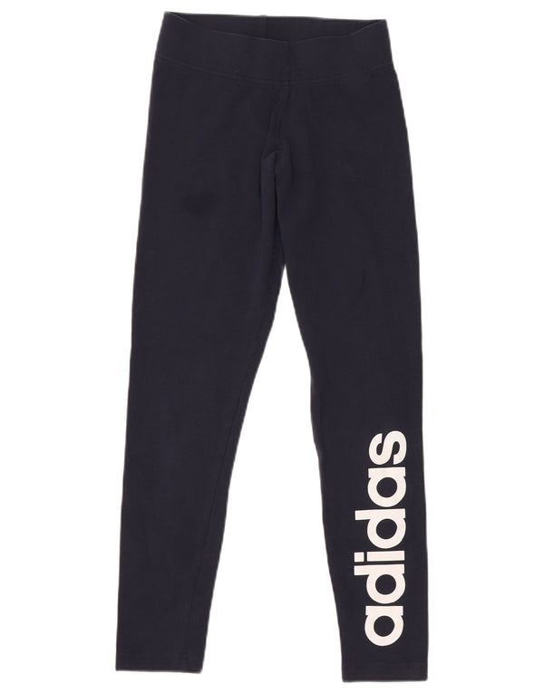 Женские леггинсы с рисунком ADIDAS UK 4/6 XS, темно-синий, хлопок