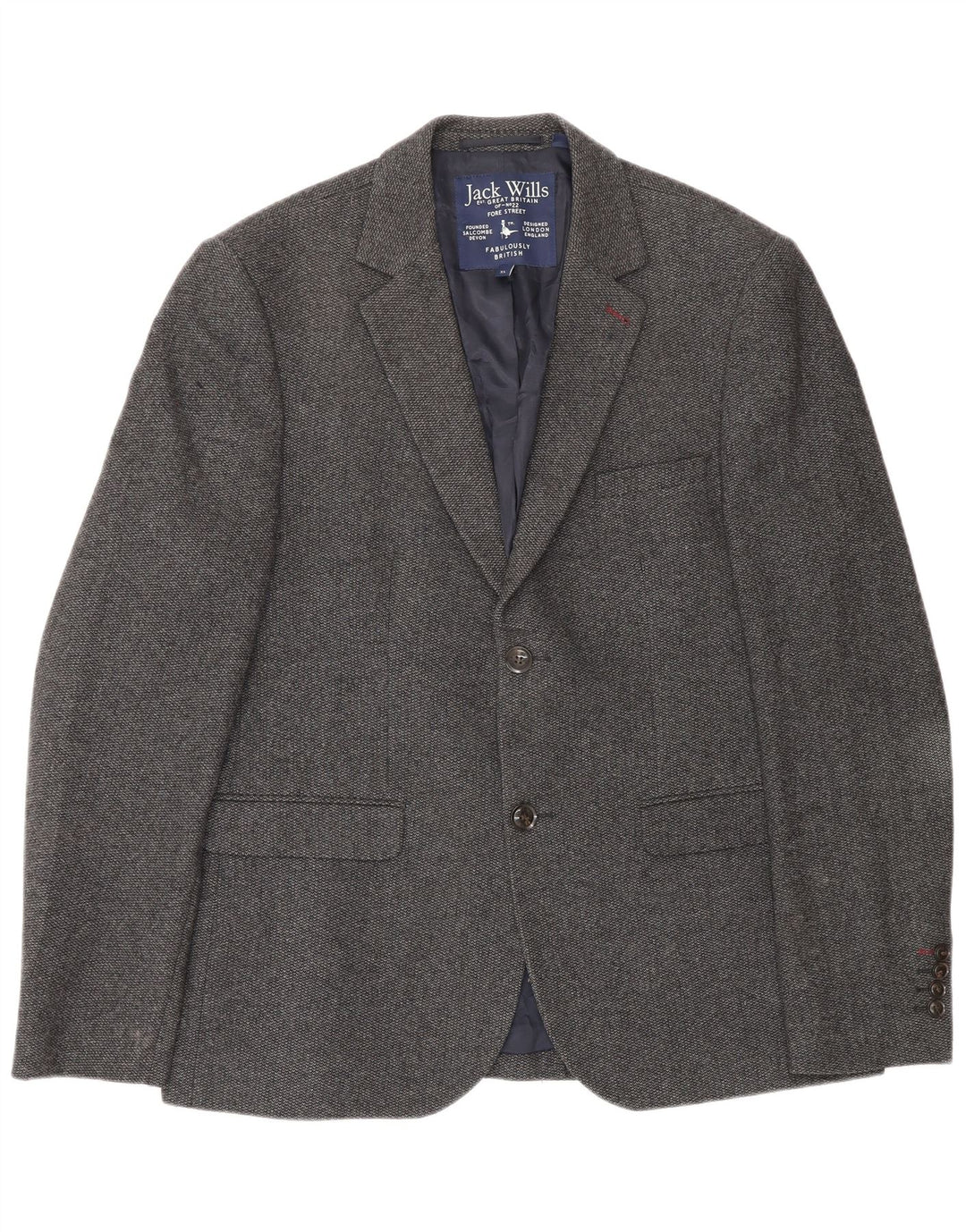 Мужской пиджак Jack Wills на 2 пуговицах, Великобритания, 42 XL, серая шерсть