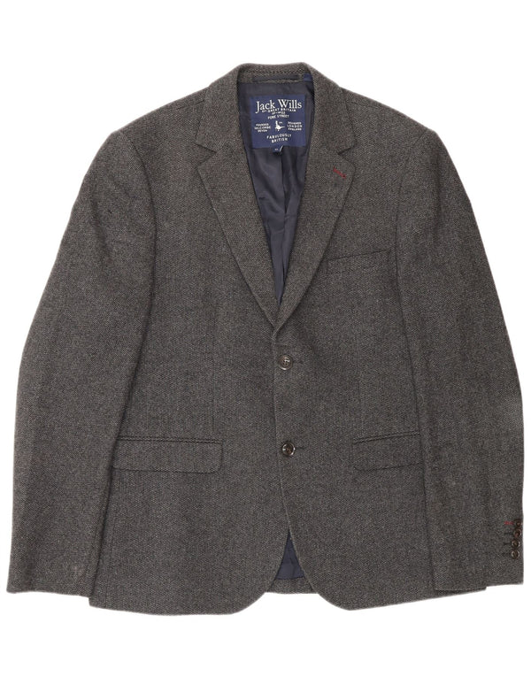 Мужской пиджак Jack Wills на 2 пуговицах, Великобритания, 42 XL, серая шерсть