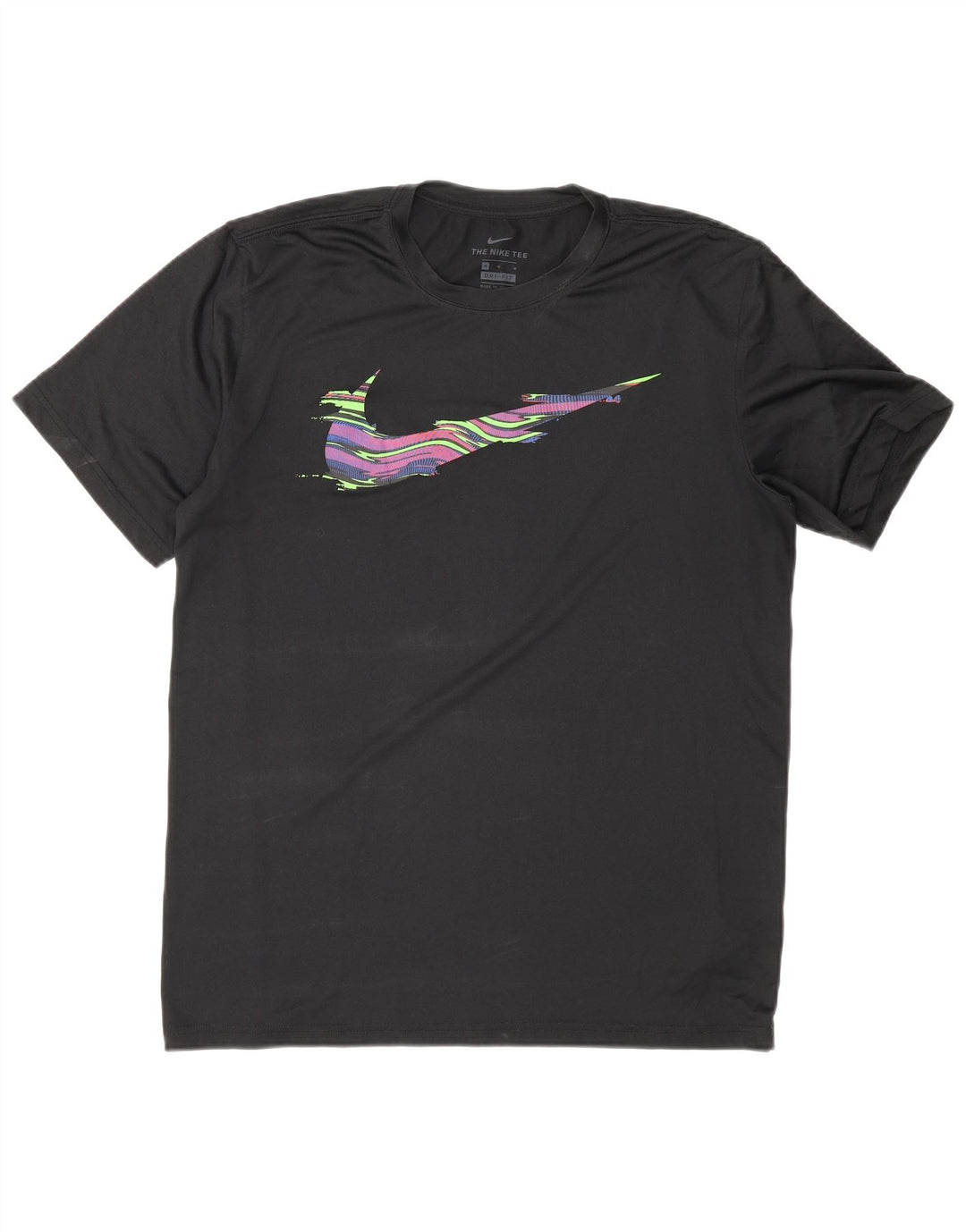 Мужская футболка Nike Dri Fit с графикой, верх среднего размера, черный полиэстер, спортивная