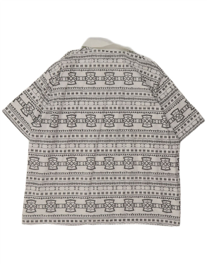 Мужской пуловер JOHN F GEE с коротким рукавом, 2XL, белый хлопок с геометрическим рисунком