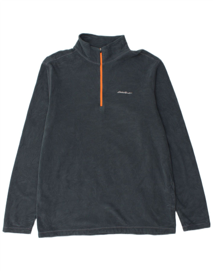 Мужской флисовый джемпер Eddie Bauer с воротником на молнии, большой темно-синий, полиэстер