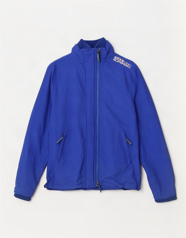 Женская дождевик Superdry UK 12, средний синий нейлон