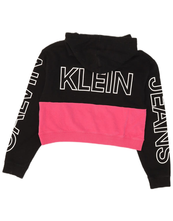 Женский укороченный джемпер с капюшоном Calvin Klein Jeans UK 10, маленький черный